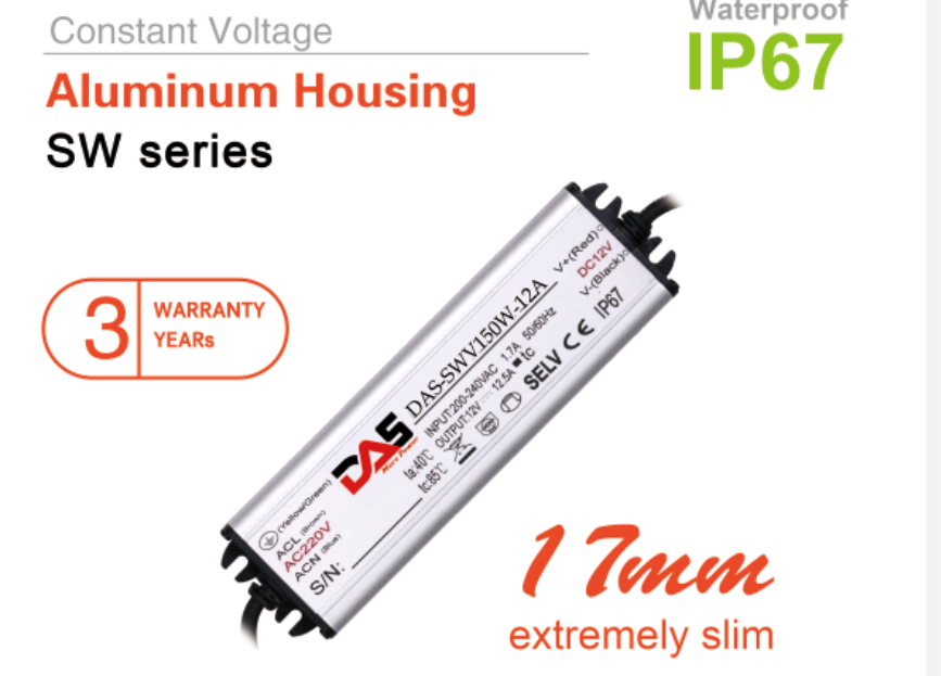 12V 24V UItra-thin LED Driver IP67 Power Supply